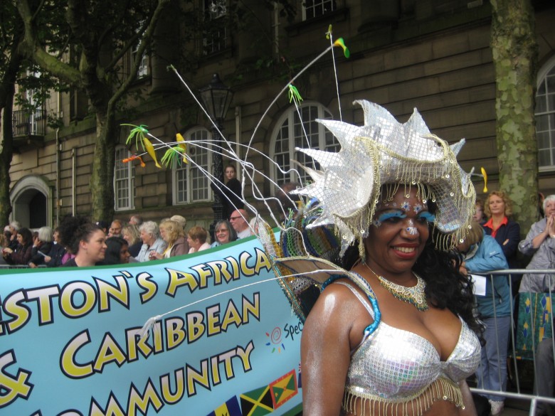 Ann Comber leads Preston's African Caribbean Community and Preston Black History Group in 2012 Community Procession