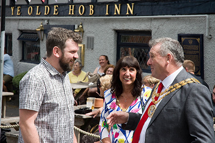 Danny Lyons with Mayoress Kim Lomax and Mayor Chris Lomax