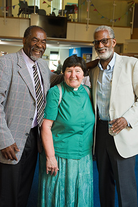 Sylius Toussaint (PBHG member), Rev Karen Le Mouton and Prof Gregory Cooke